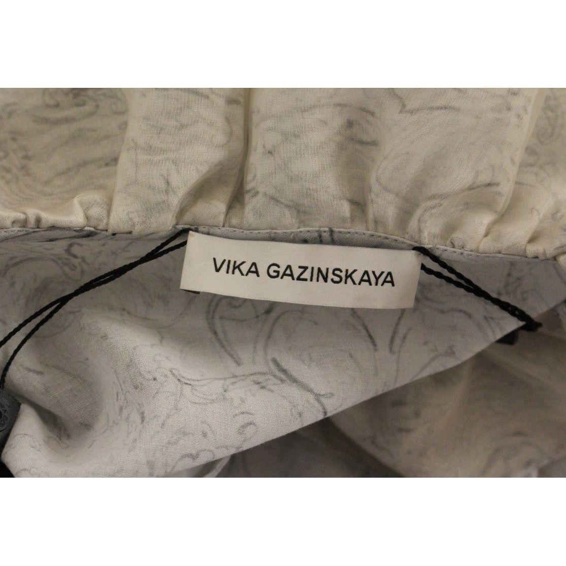 Vika Gazinskaya Blue Cotton Blouse Tunic