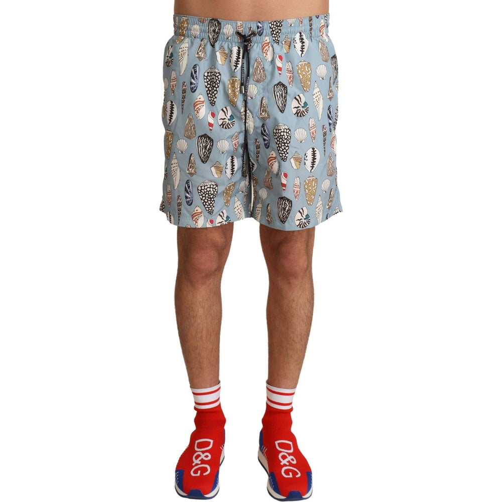 Dolce & Gabbana Blue Seashell Beachwear Swimwear Shorts BIK1493 -IT3