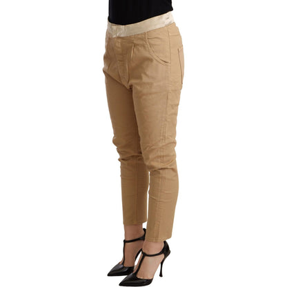 CYCLE Beige Mid Waist Slim Fit Skinny Stretch Trouser CYCLE