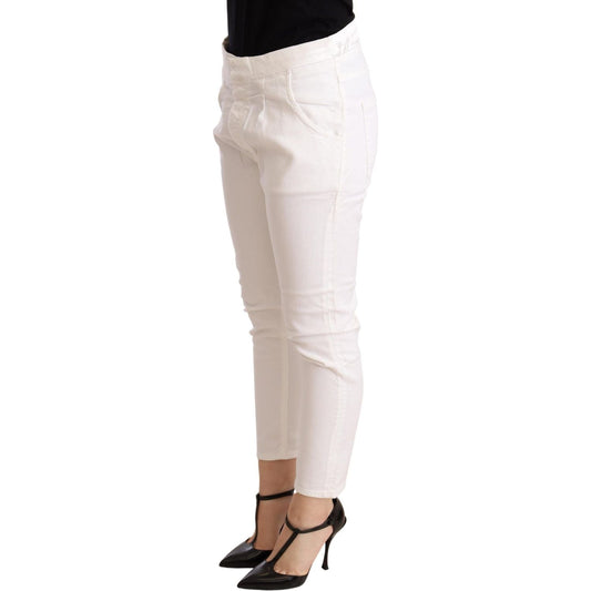 CYCLE White Mid Waist Slim Fit Skinny Cotton Stretch Trouser PAN71170 -26