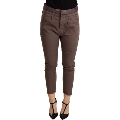 CYCLE Brown Mid Waist Cropped Skinny Stretch Trouser CYCLE