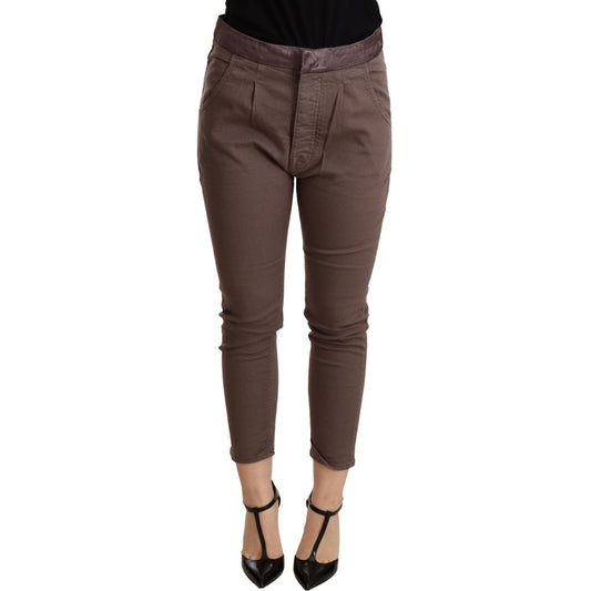 CYCLE Brown Mid Waist Cropped Skinny Stretch Trouser CYCLE