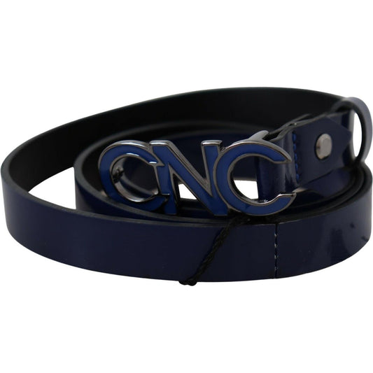 Costume National Blue Leather Logo Skinny Fashion Belt 1728,67345645728,85 cm / 34 Inches,Accessories,Belts - Accessories,Belts - Men - Accessories,Blue,Costume National,Material: Leather,Men,Men - Accessories,New with tags,Thin Belts - Belts - Accessorie