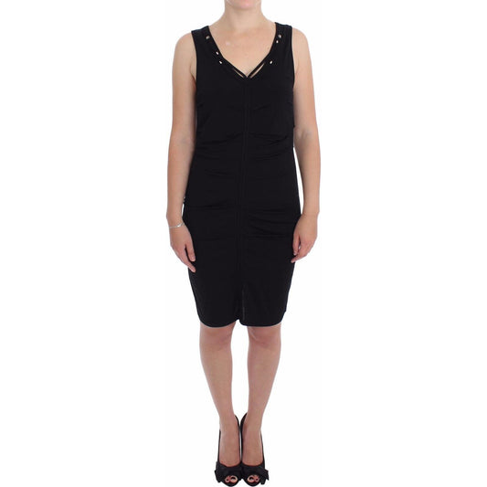 Roccobarocco Black Stretch Wiggle Pencil Sheath Bodycon Dress Roccobarocco
