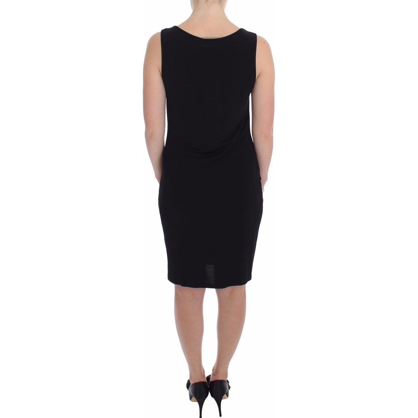 Roccobarocco Black Stretch Wiggle Pencil Sheath Bodycon Dress Roccobarocco