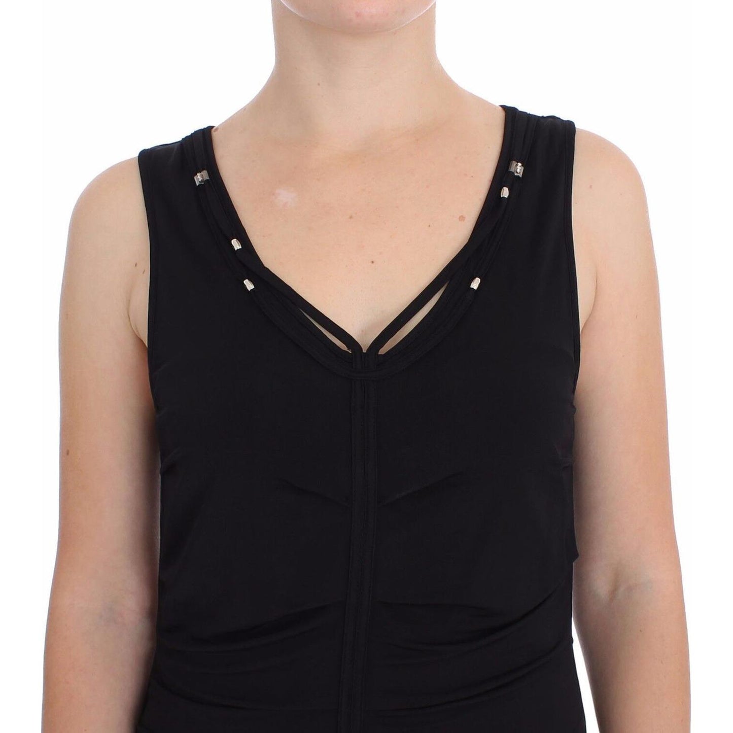 Roccobarocco Black Stretch Wiggle Pencil Sheath Bodycon Dress Roccobarocco