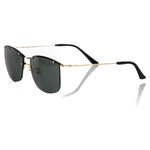 Frankie Morello Black Metallic Fiber Men Sunglass Frankie Morello Dark Slate Gray