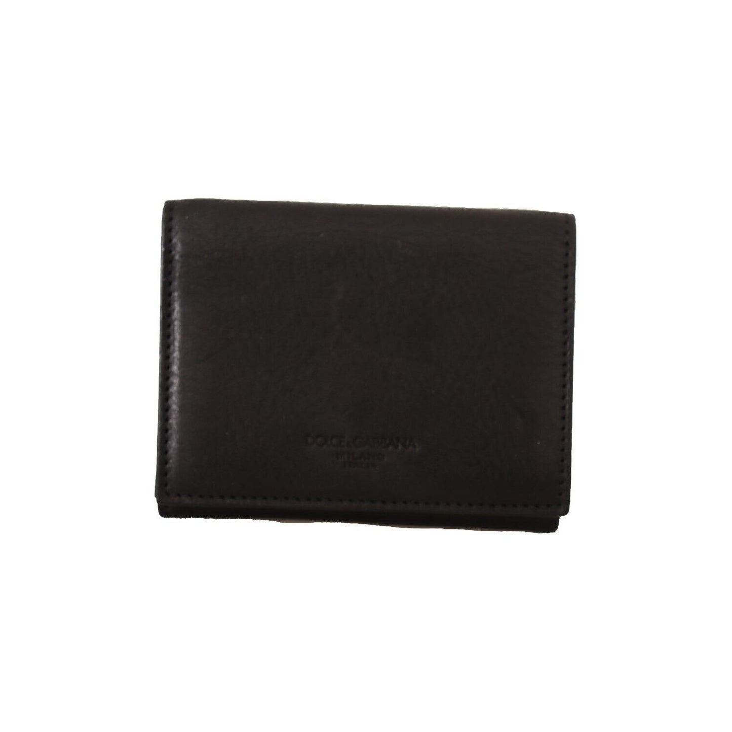 Dolce & Gabbana Black Leather Trifold Purse Belt Multi Kit Wallet