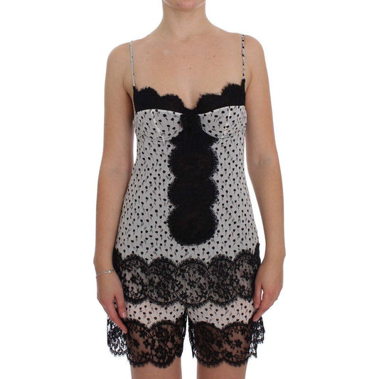 Dolce & Gabbana Black Silk Lace Babydoll Lingerie Top