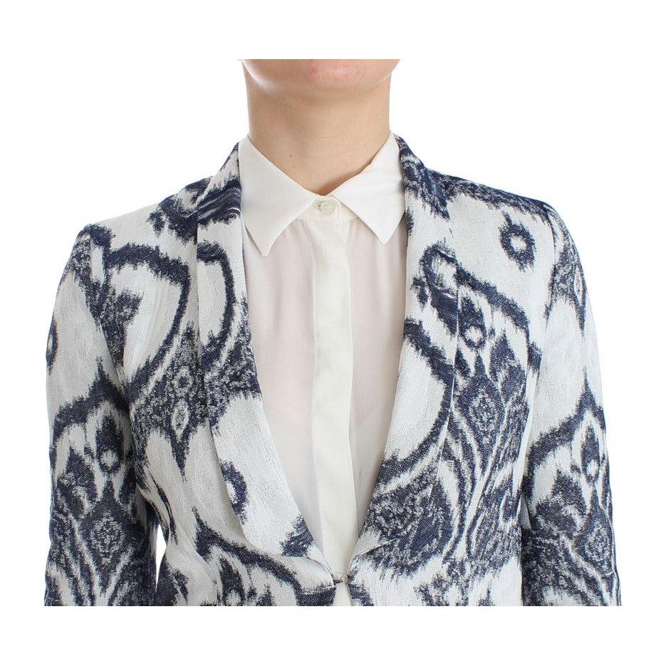 Christian Pellizzari Blue White Blazer Suit Jacket SIG12499-1