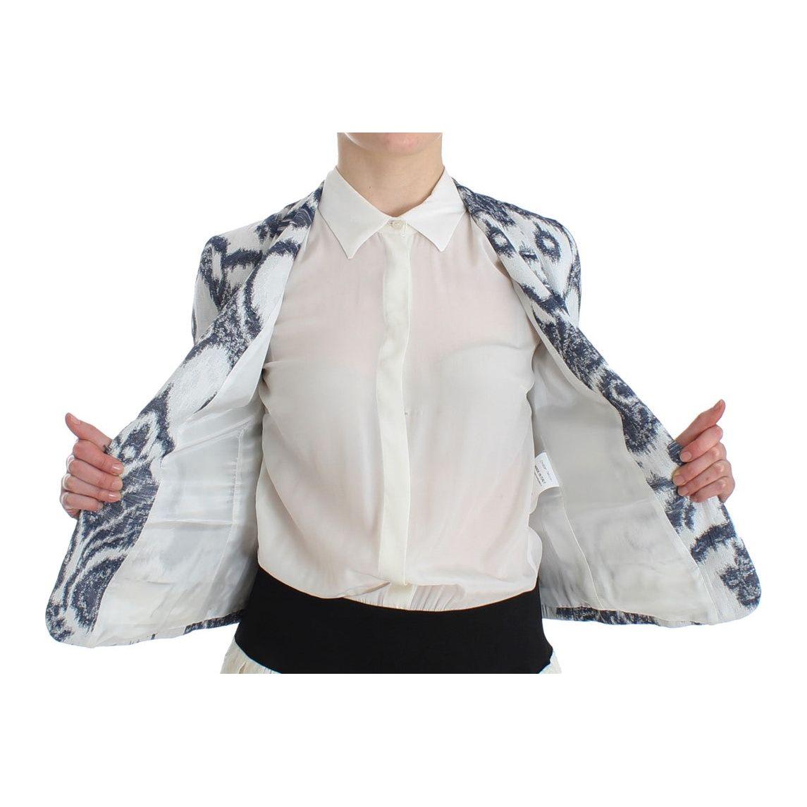 Christian Pellizzari Blue White Blazer Suit Jacket SIG12499-1