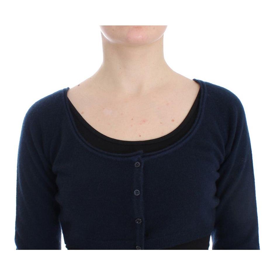 Ermanno Scervino Blue Cashmere Cardigan Sweater SIG12570-1