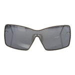 Frankie Morello Black Metallic Women Sunglass Frankie Morello Slate Gray