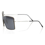 Frankie Morello Black Metallic Women Sunglass Frankie Morello Dim Gray