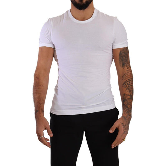 Dolce & Gabbana White Round Neck Cotton Stretch T-shirt Underwear TSH5129-IT3#2