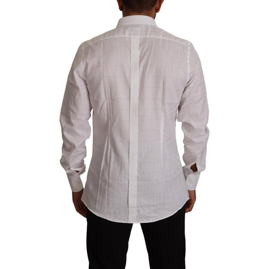 Dolce & Gabbana White GOLD Cotton Slim Fit Dress Formal Shirt TSH7667 - 37