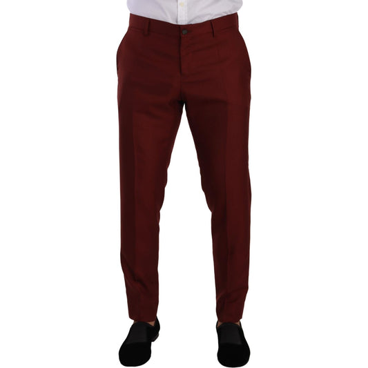 Dolce & Gabbana Red Cashmere Silk Dress Men Trouser Pants PAN72721- 50
