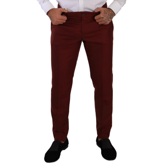 Dolce & Gabbana Red Cashmere Silk Dress Men Trouser Pants PAN72721- 50