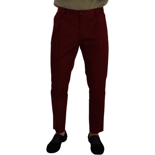 Dolce & Gabbana Dark Red Cotton Mens Chinos Trouser Dress Pants PAN72840 - 48