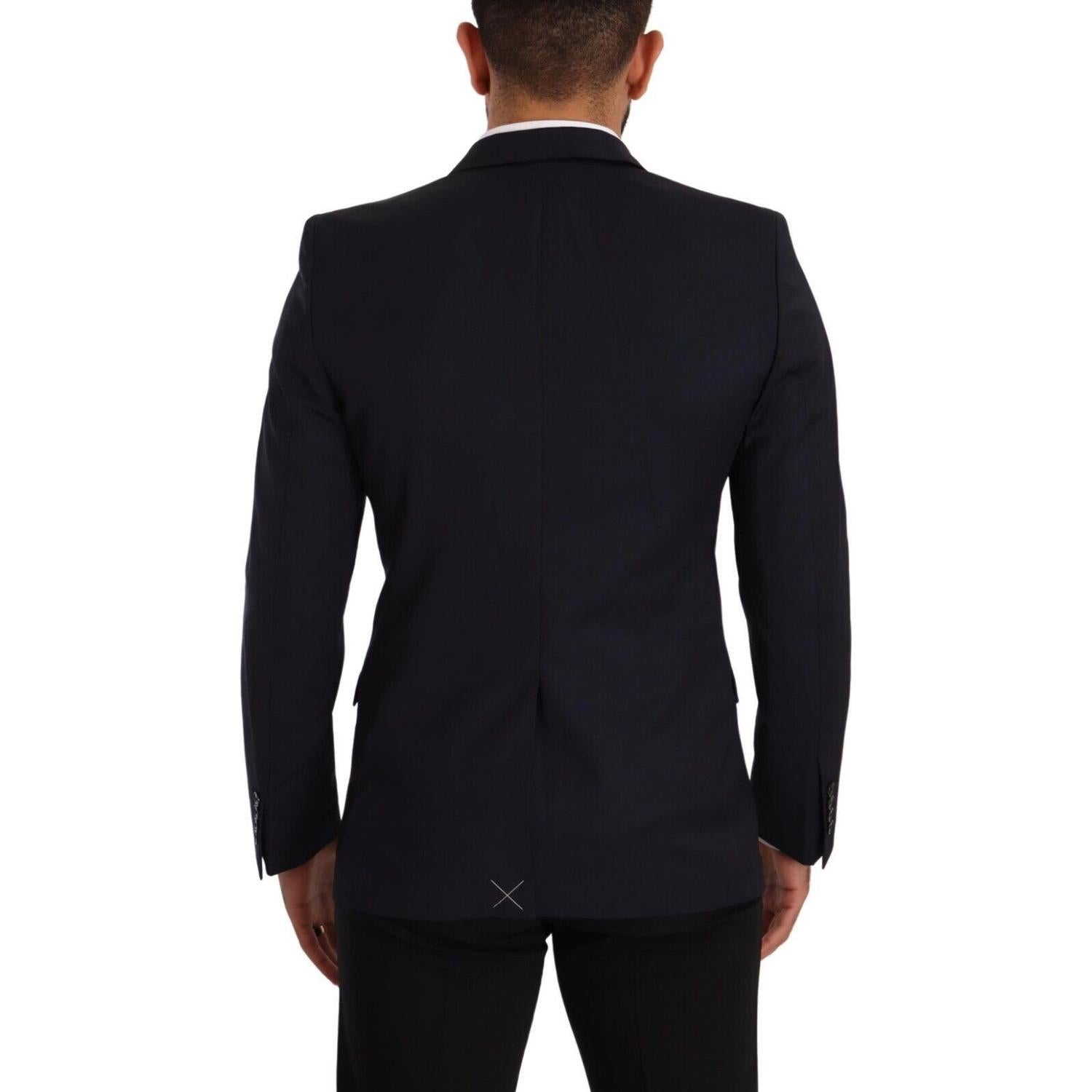 Dolce & Gabbana Dark Blue Single Breasted Coat MARTINI Blazer