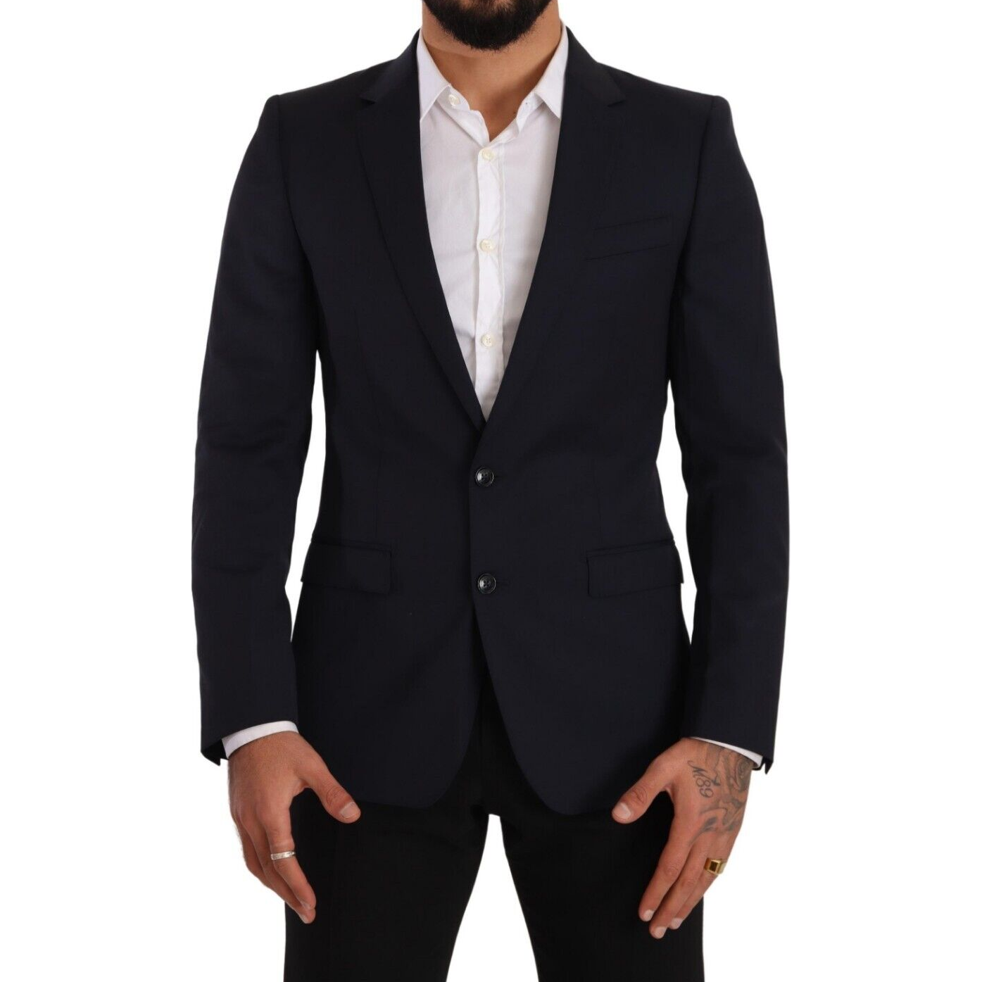 Dolce & Gabbana Dark Blue Single Breasted Coat MARTINI Blazer