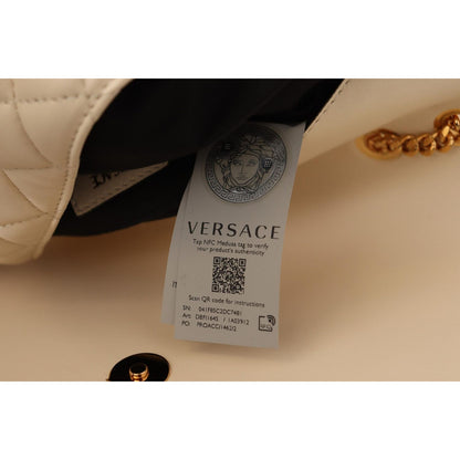 Versace White Nappa Leather Medusa Shoulder Bag Versace