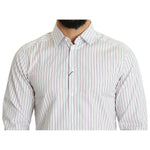 Dolce & Gabbana White Striped Formal MARTINI Shirt TSH5491- 40
