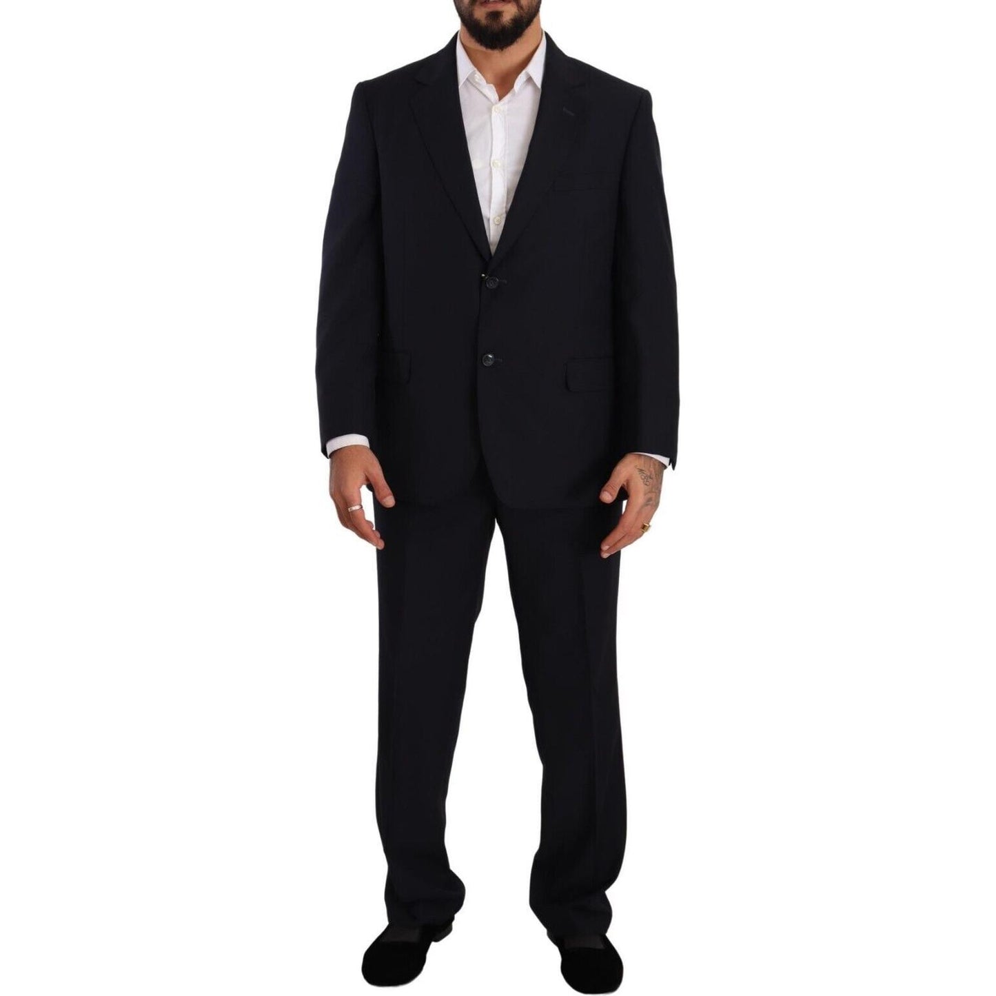 Domenico Tagliente Blue Polyester Single Breasted Formal Suit KOS1950 - 51