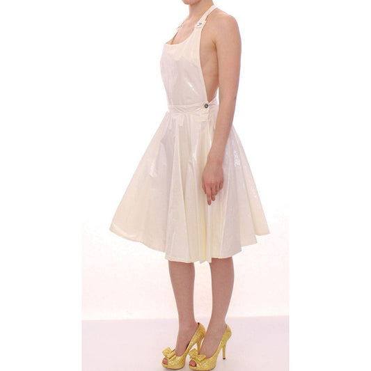 Licia Florio White Halterneck Knee Length Tea Dress MOM10095-3