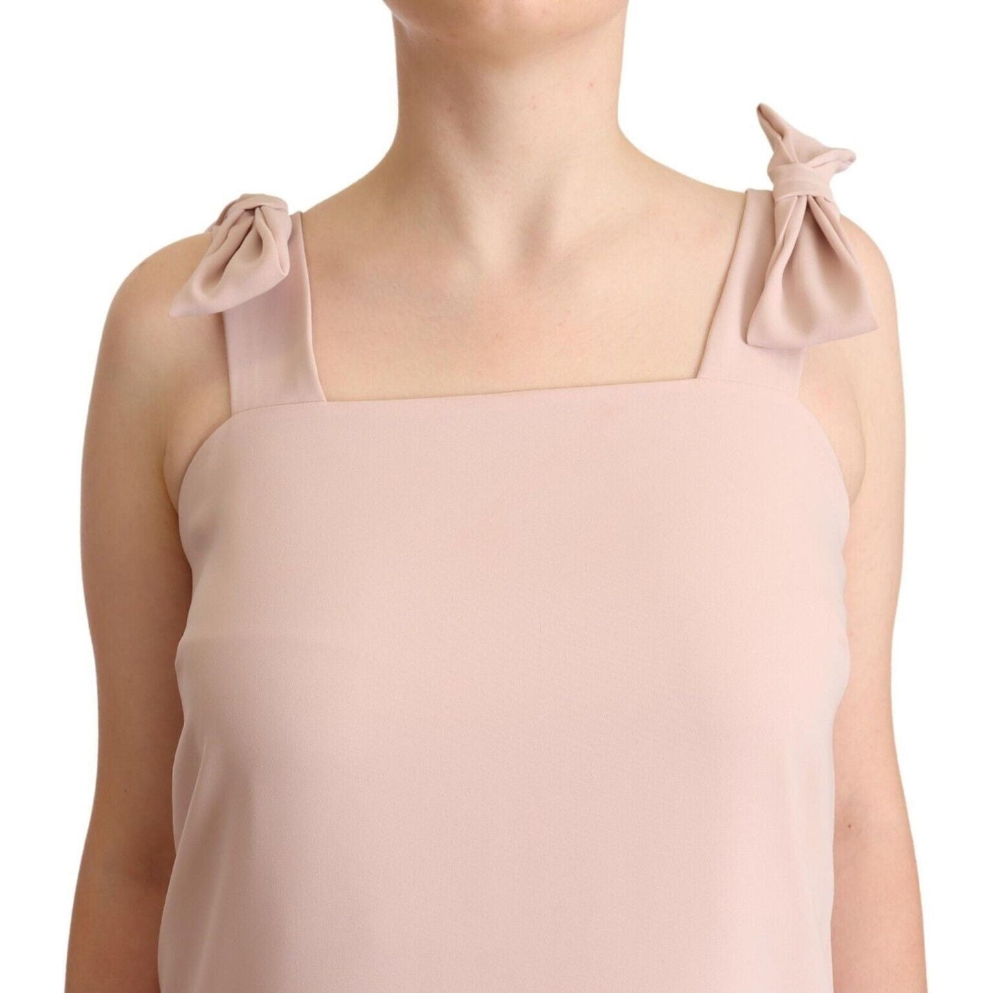 P.A.R.O.S.H. Pink Polyester Sleeveless Midi Feather Shift Dress P.A.R.O.S.H.