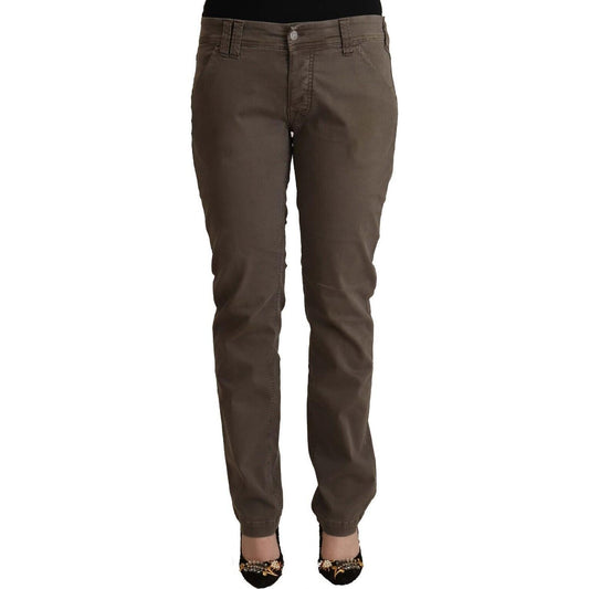 CYCLE Brown Cotton Low Waist Skinny Casual Jeans CYCLE
