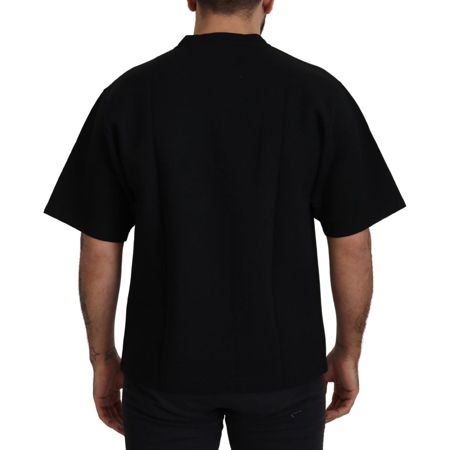 Dolce & Gabbana Black Logo Cotton Crewneck T-shirt
