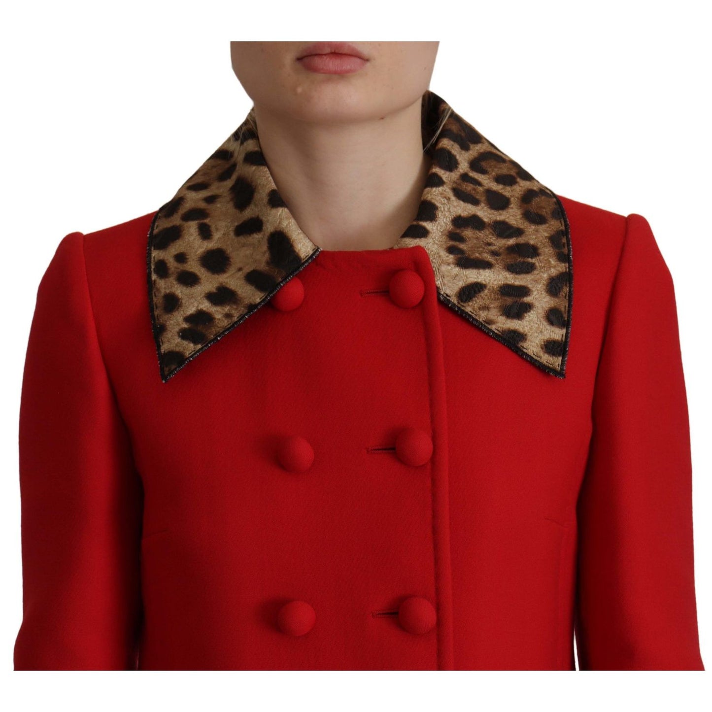 Dolce & Gabbana Red Leopard Wool Trenchcoat Jacket 1% Rayon,12% Cotton,1728,2% Silk,67345645728,Clothing,Dolce & Gabbana,IT36|XXS,IT38|XS,Jackets & Coats - Clothing,Jackets & Coats - Women - Clothing,Material: 85% Wool,New with tags,Red,Trench Coats - Jac