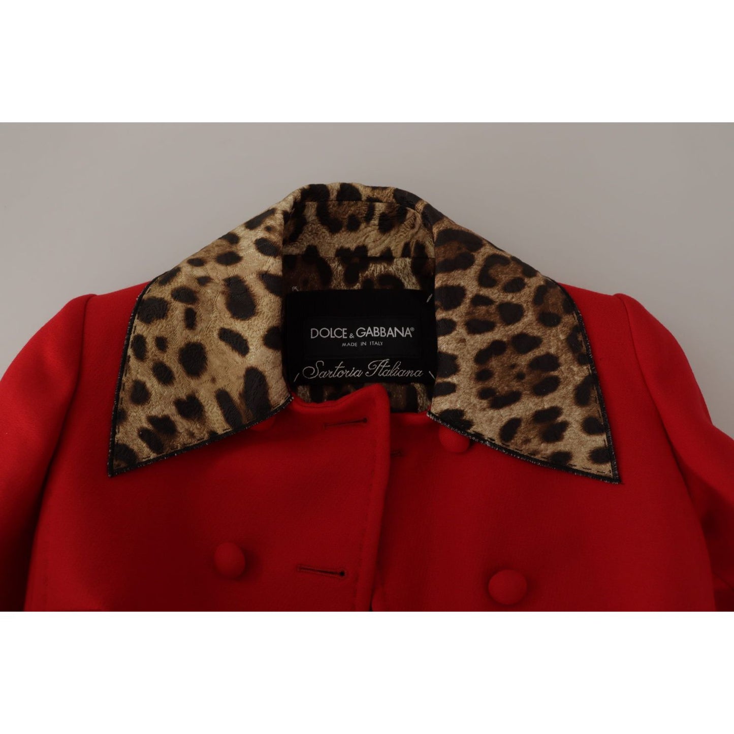 Dolce & Gabbana Red Leopard Wool Trenchcoat Jacket 1% Rayon,12% Cotton,1728,2% Silk,67345645728,Clothing,Dolce & Gabbana,IT36|XXS,IT38|XS,Jackets & Coats - Clothing,Jackets & Coats - Women - Clothing,Material: 85% Wool,New with tags,Red,Trench Coats - Jac