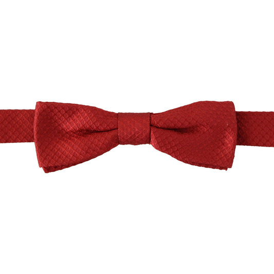 Dolce & Gabbana Red 100% Silk Adjustable Neck Papillon Tie FT3660