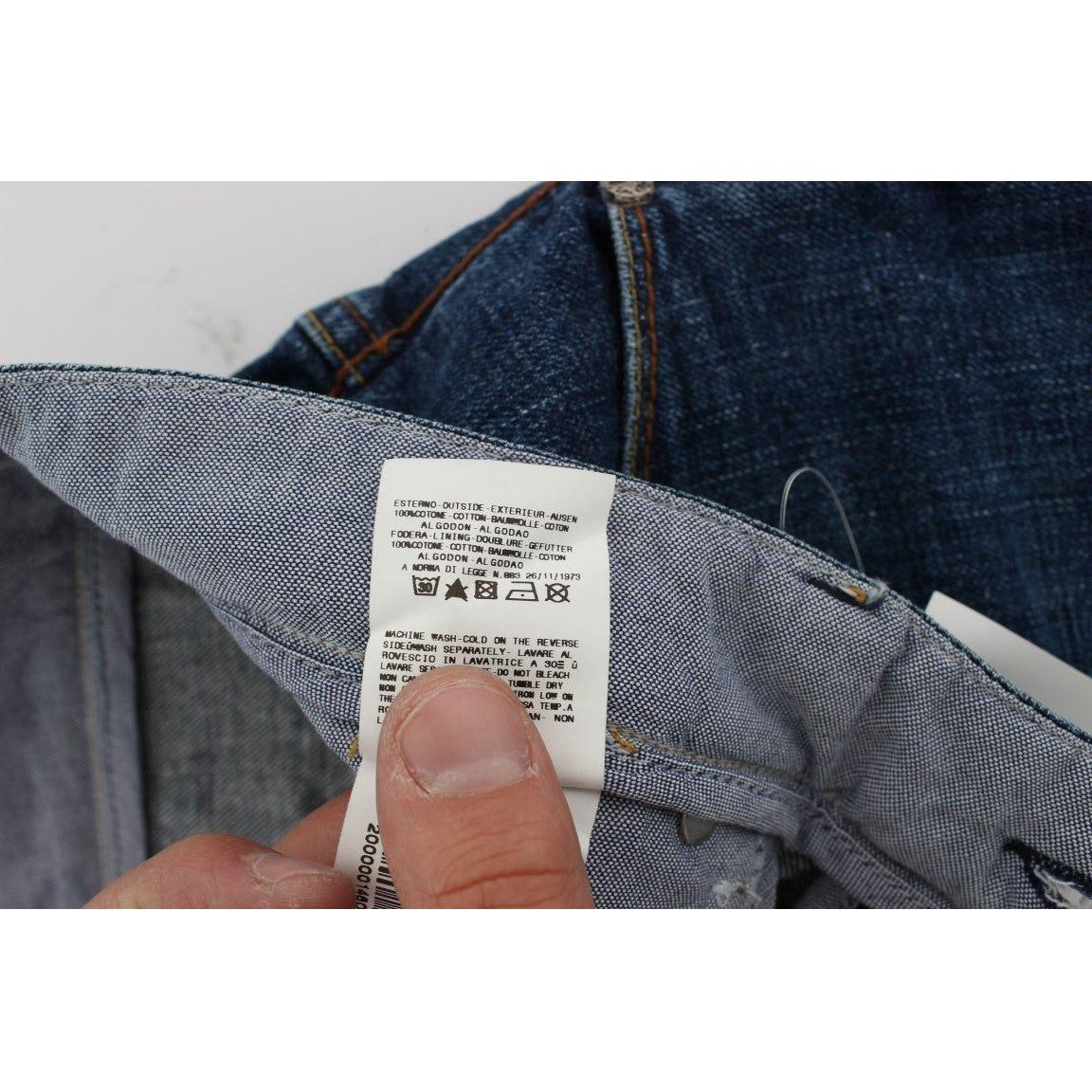 Acht Blue Wash Cotton Baggy Loose Fit Jeans SIG30448-1