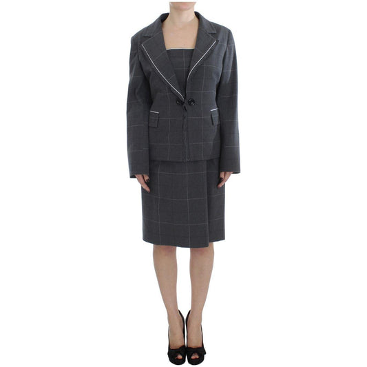 BENCIVENGA Gray Stretch Sheath Dress Suit Set BENCIVENGA