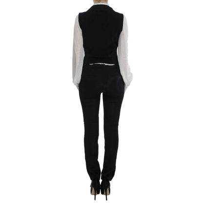 Exte Black One Button Three Piece Suit