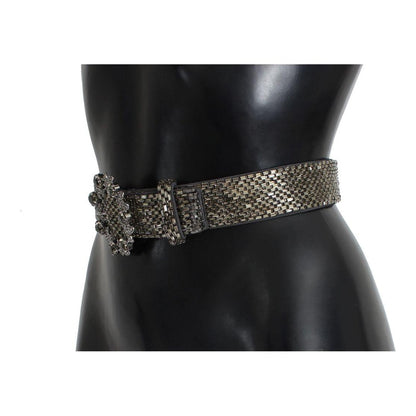 Dolce & Gabbana Crystal Buckle Sequined Waist Belt