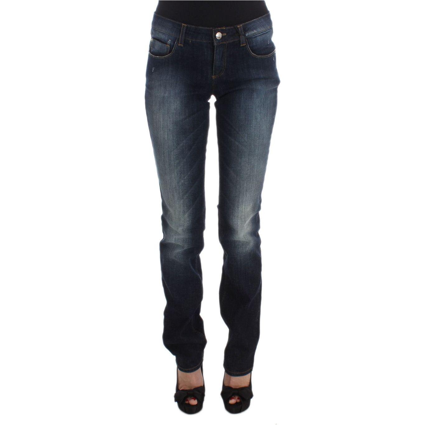 Costume National Blue Cotton Slim Fit Bootcut Jeans SIG30198-1
