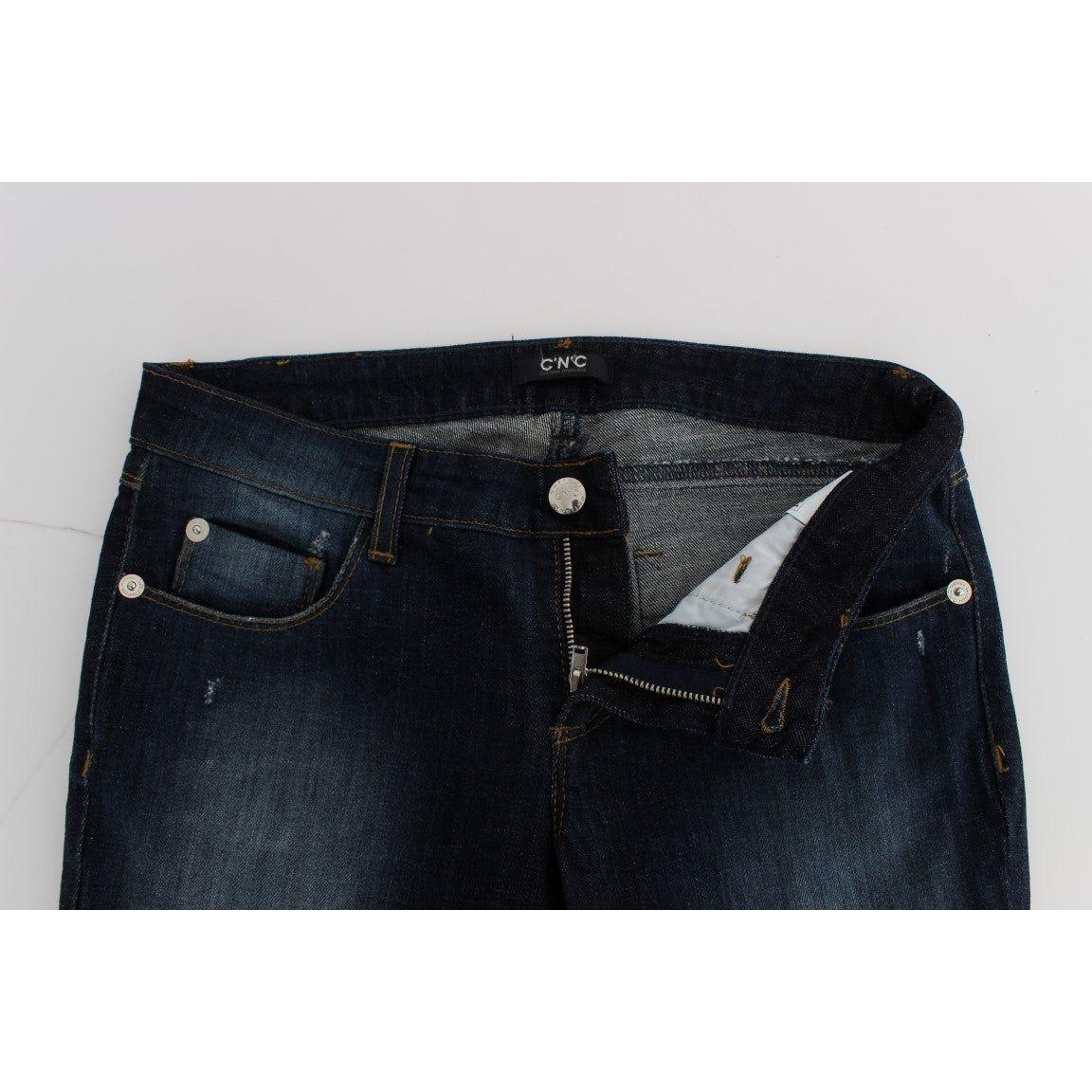 Costume National Blue Cotton Slim Fit Bootcut Jeans SIG30198-1