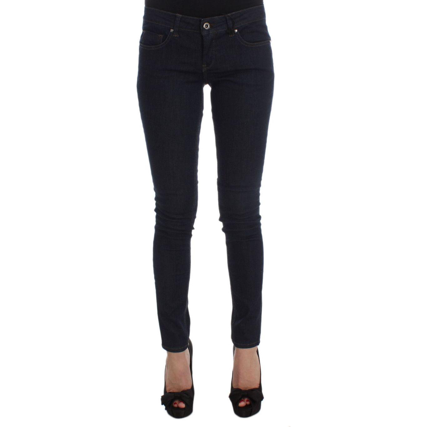 Costume National Blue Cotton Blend Slim Fit Jeans