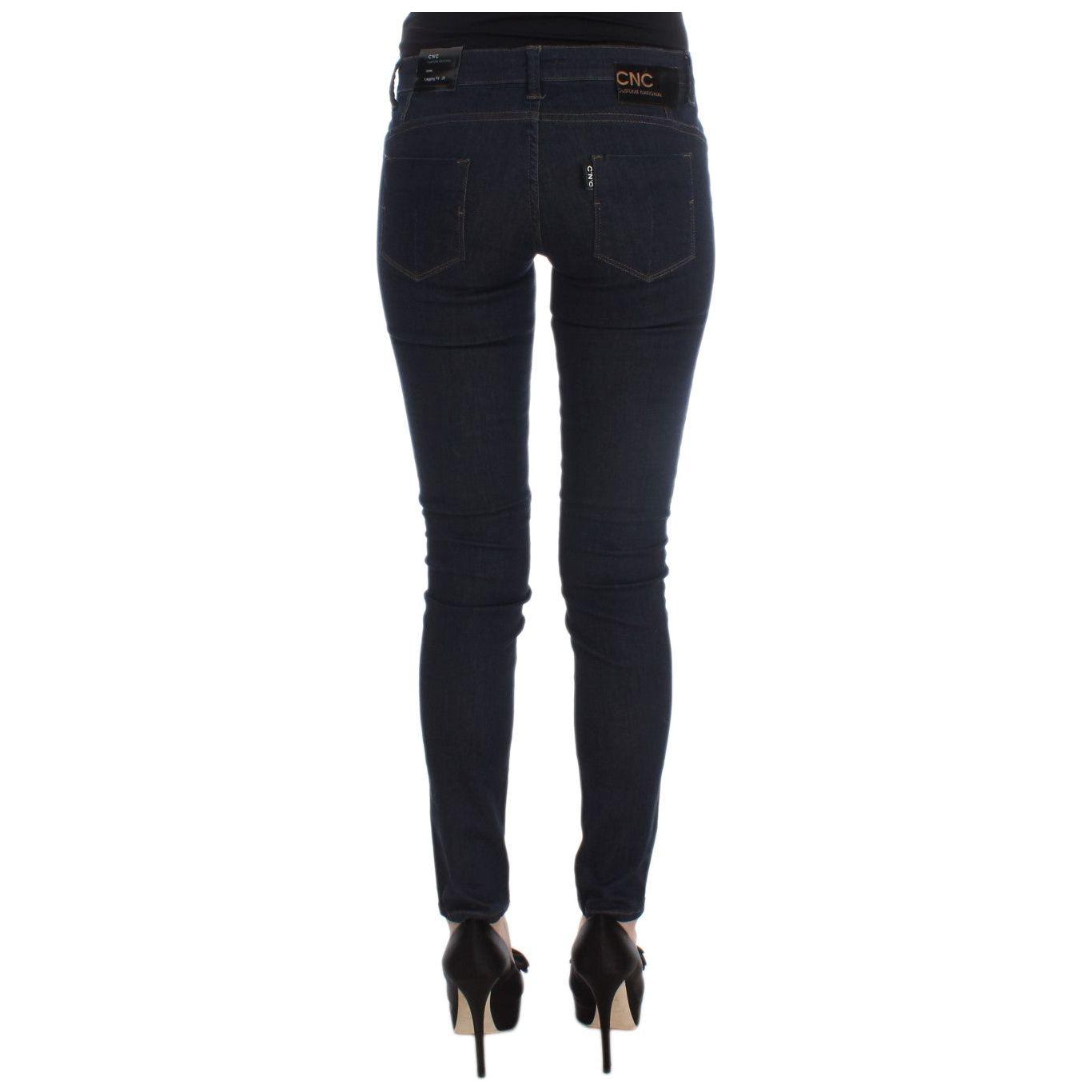 Costume National Blue Cotton Blend Slim Fit Jeans