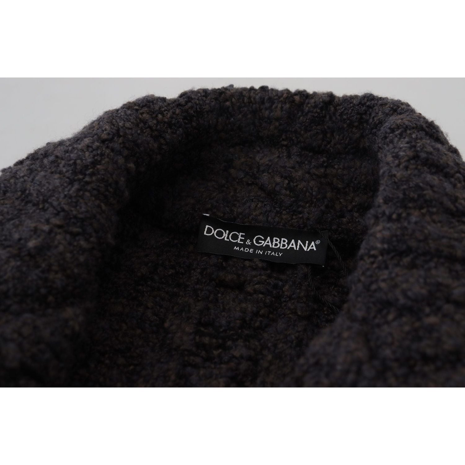 Dolce & Gabbana Black Wool Knit Double Breasted Coat Jacket