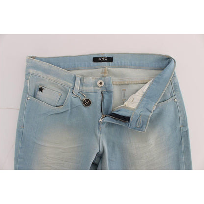 Costume National Blue Cotton Blend Super Slim Fit Jeans