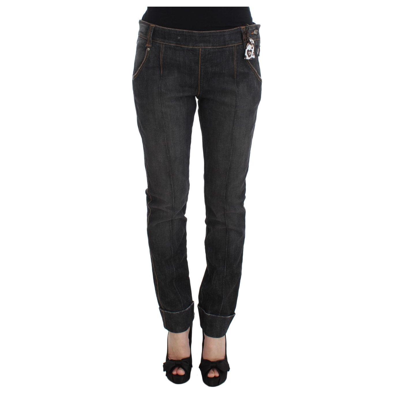 Ermanno Scervino Gray Cotton Slim Fit Denim Jeans