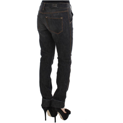 Ermanno Scervino Gray Cotton Slim Fit Denim Jeans