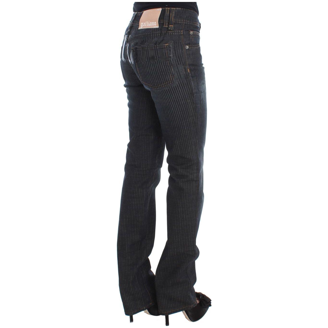 John Galliano Blue Wash Cotton Blend Slim Fit Bootcut Jeans