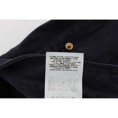 Ermanno Scervino Blue Cotton Blend Casual Fit Pants