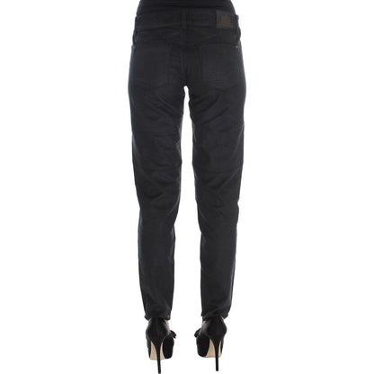 Ermanno Scervino Black Cotton Blend Regular Fit Pants